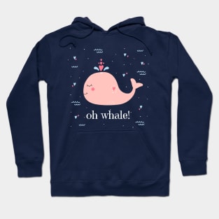 Oh Whale Cute Whale Illustration Hoodie